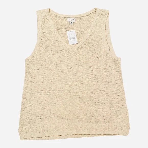 NEW J Crew V-neck Beach Sweater-tank Ivory Medium - Picture 3 of 7